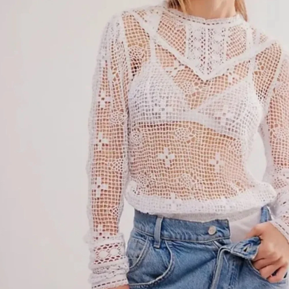 Free People intimately. Sheer White/Ivory Mesh body suit.NWT size small